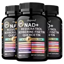 NAD+, Resveratrol, Quercetin, Berberine Fisetin-Cellular Health, Healthy Aging, Vitamin K2, Vitamin D3, One-Stop Approach,1000Mg